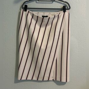 White House Black Market Asymmetrical Blush Stripe Pencil Skirt – Size 14